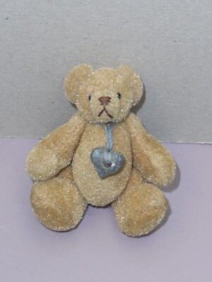 Pair of 2 3/4'' Artist Made Bears with Pins on Back Beige Jointed Sweet Set Of 2