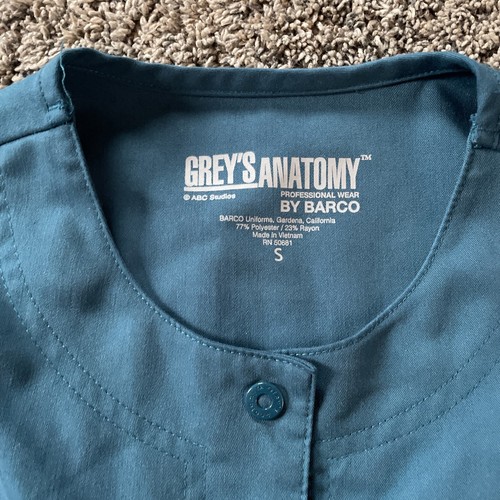 Grey's Anatomy Womens Long Sleeve Scrub Top Size small button up - Picture 2 of 9