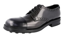 PRADA Runway Cap Toe Brogue Derby Shoes 2EG217 Grey Black NEW -  US 8 EU 41