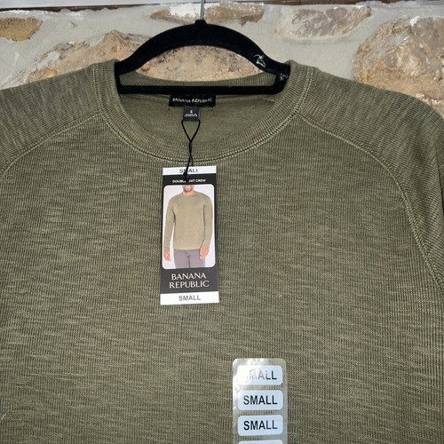 New Men's Banana Republic Sweatshirt Size Small Unisex Olive NWT Rt. $60.00 - Picture 2 of 7