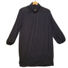 Storm Black Mock Neck Long Sleeve Top Womens Size XL USA Made