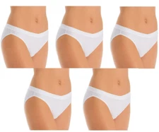 5 Prs Vanity Fair Beyond Comfort Silky Stretch Bikini 18291 White 5-6-7-8