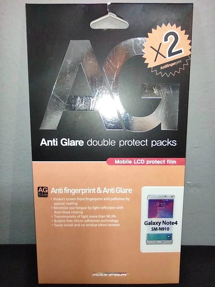x2 Anti Glare Samsung Galaxy Note4 Note 4 SM-N910 Display Screen Protector Film - Image 2 of 4