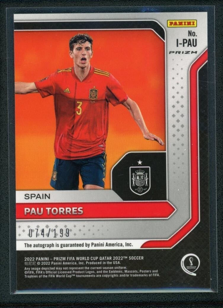 2022 PAU TORRES 074/199 AUTO PANINI PRIZM FIFA WORLD CUP