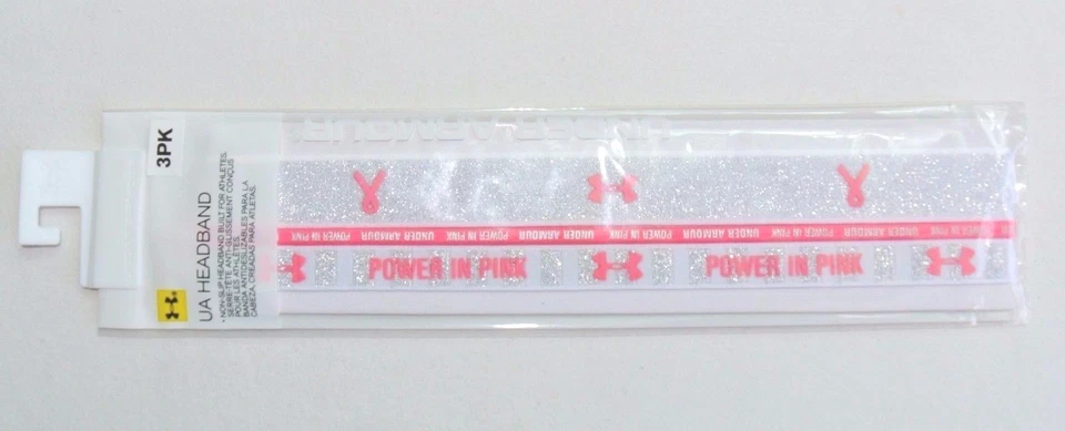 Paquete de 3 diademas Under Armour rosa potencia antideslizantes talla única UA lurex nuevas Foto 2 de 4