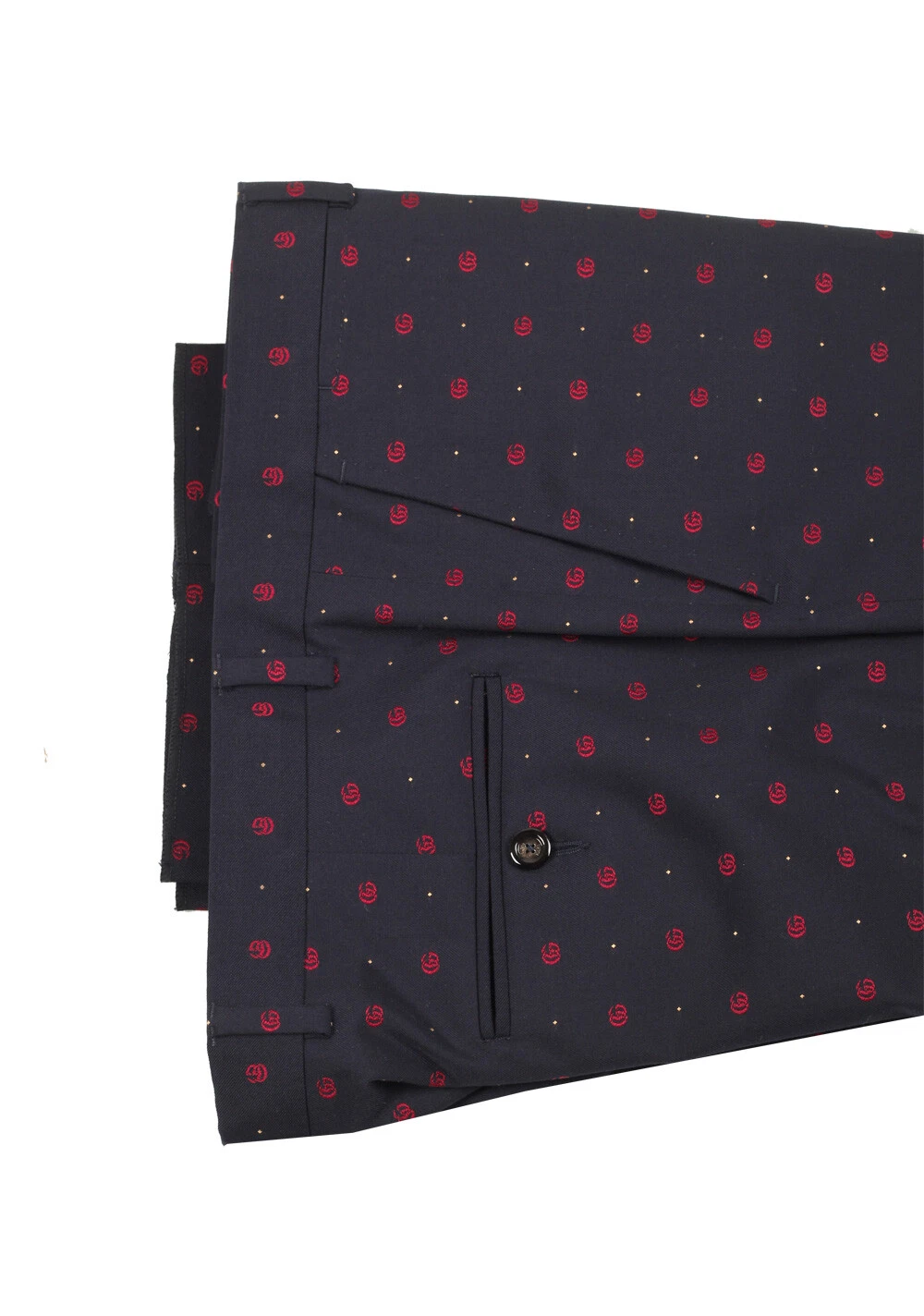 Abito firmato blu rosso GG Gucci taglia 46 IT 36R USA nuovo con etichette