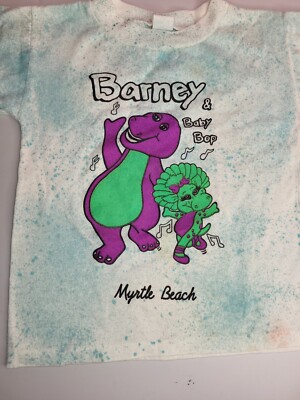 VINTAGE Barney Shirt Kid Size 7 USA Made Myrtle Beach | eBay
