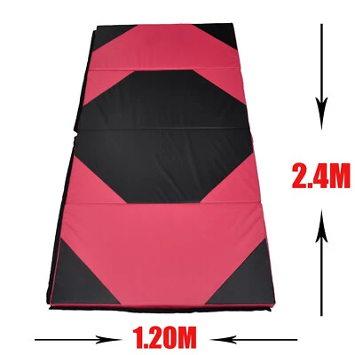 Large 240cm x 120cm x 5cm Gymnastics Folding Gym Exercise Yoga Mat - Red / Black - image 1 of 4