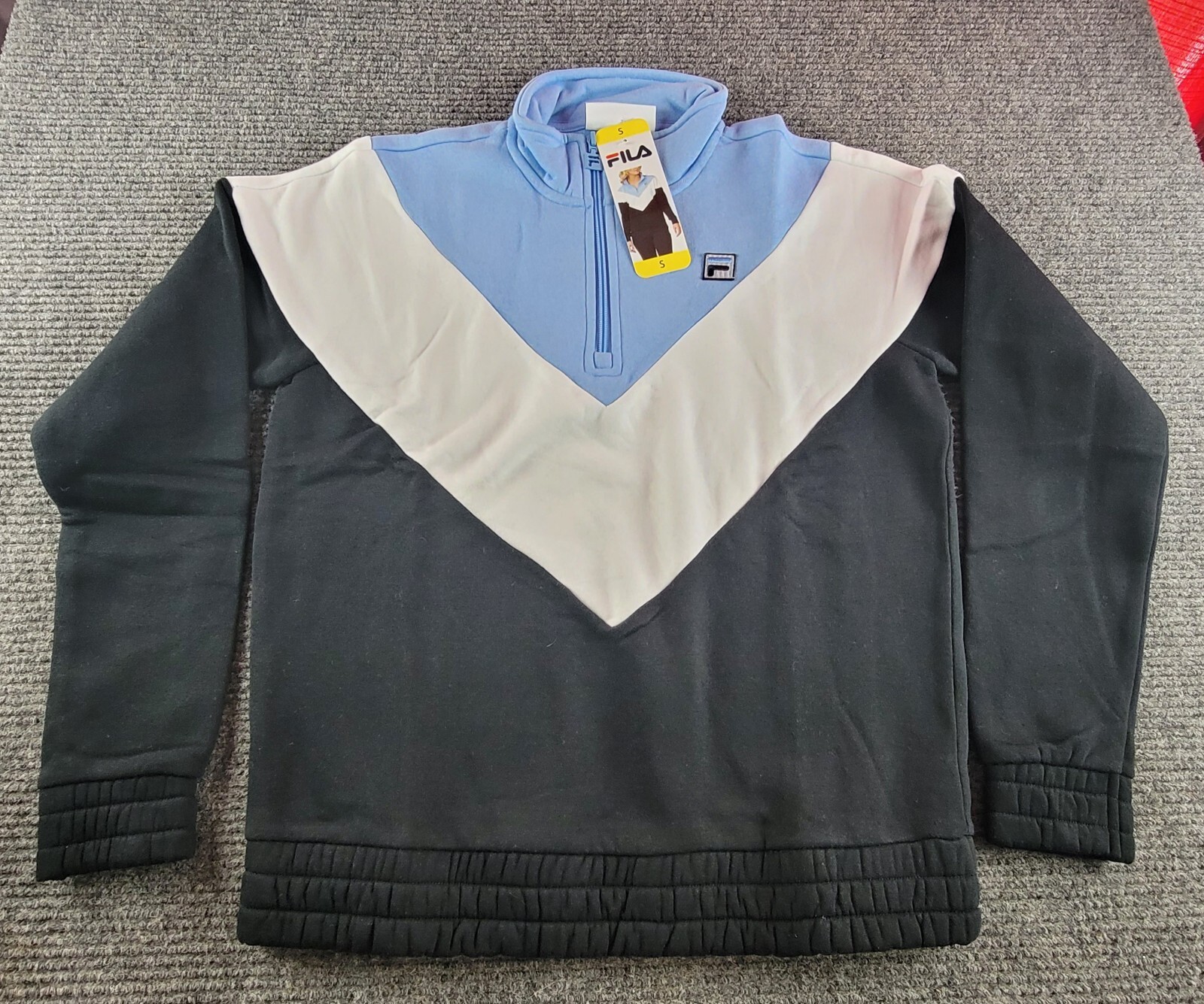 Giacca donna Fila piccola pista blu nero bianco nuova con etichetta zip 1 4