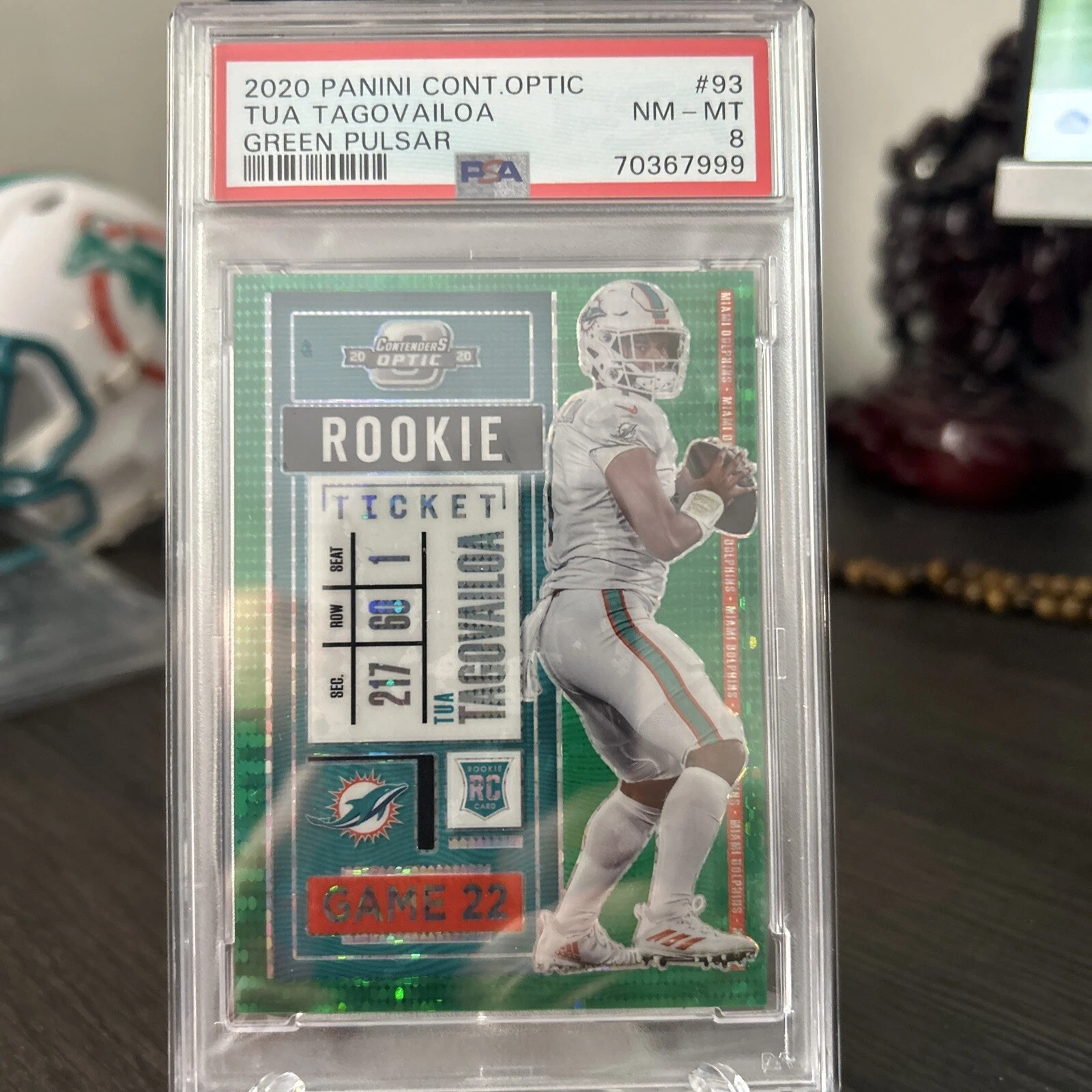 Tua Tagovailoa Panini Contenders Optic #93 Green Pulsar