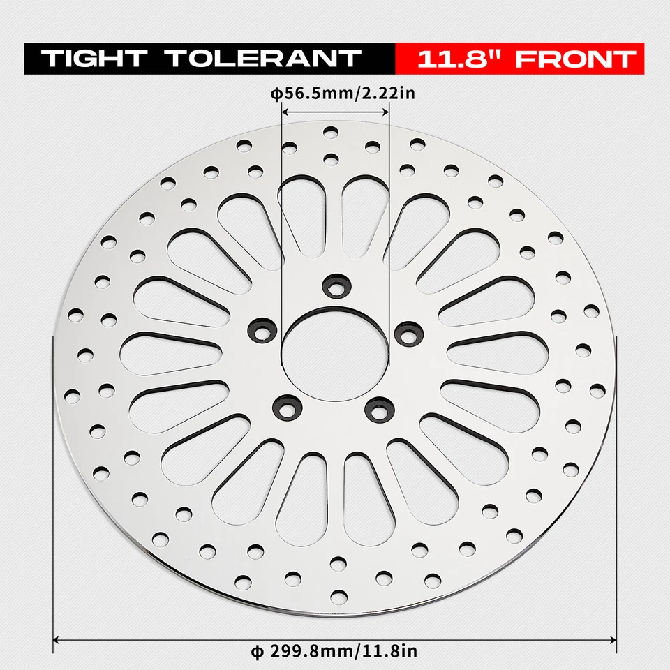 2Pcs 11.8" Front Brake Rotors For Harley Touring Electra Glide Road King 2008 UP - Image 3 of 4