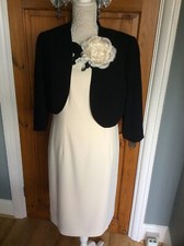 Dress & Jacket by Jacques Vert Size 14 Black/Cream **SALE**