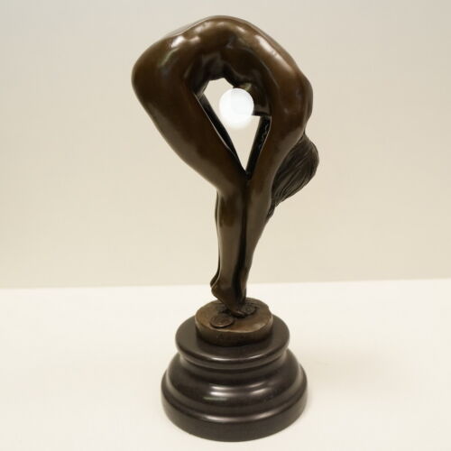 Sexy Pin-up Art Deco Art Nouveau Style Solid Bronze Fi Dancer Statue - Picture 1 of 10