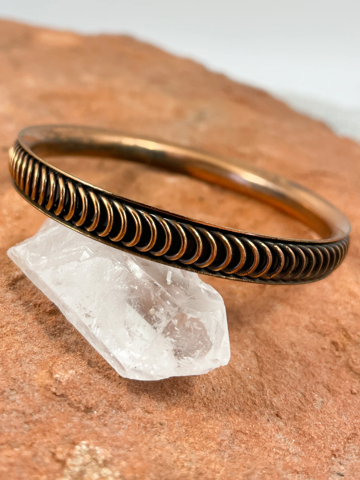 Vintage copper bangle bracelets. Three in set. 19… - image 7