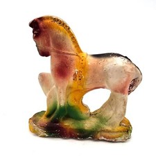 Statuina cavallo in gesso carnevale vintage statua pony dipinta
