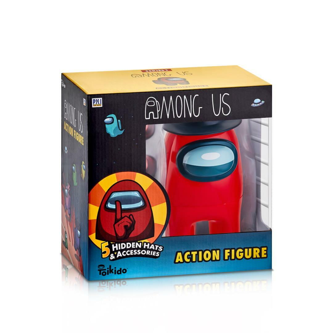 Official Among Us Red Action Figure 17cm 1-Pack With 5 Hidden Accessories