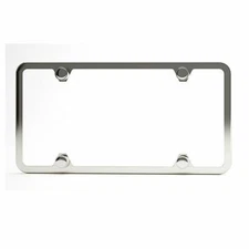 License Plate Frame 100% Stainless Steel 4Holes Slim Cover Universal With Caps