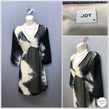 Jacqueline De Yong Black Mix Short Swing Dress UK 8 EUR 36 US 4 Lined