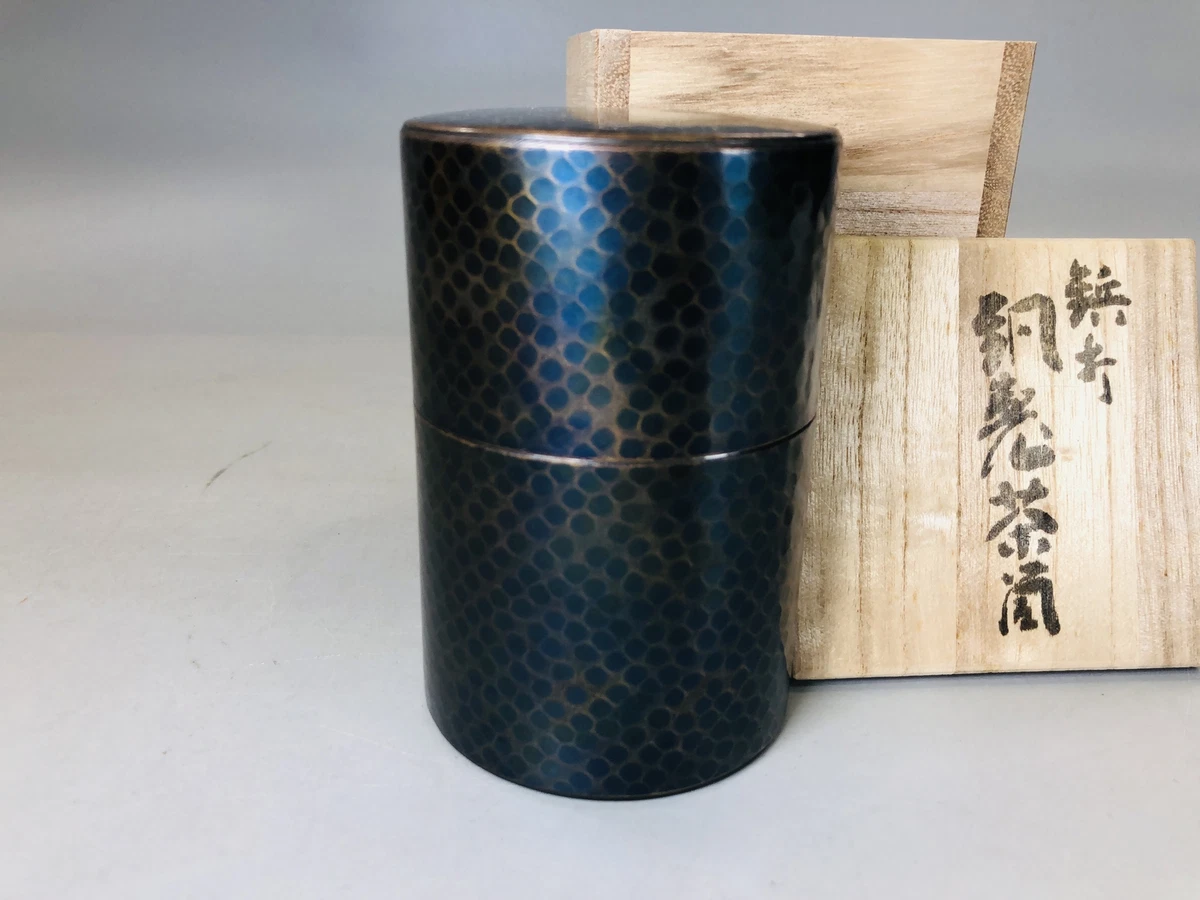 Copper top tea caddy