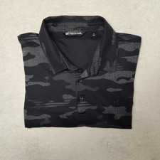 Travis Mathew Polo Shirt Mens 2XL Black Camouflage Golf Pima Cotton Polyester