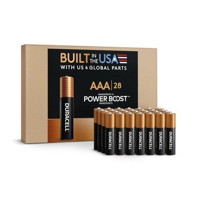 Alkaline Batteries AAA 28 Count Long Lasting Power Boost Duracell Coppertop