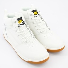 GENUINE Caterpillar Bright White Leather APA Cush Sport Boots Size 11 (Stylish!)