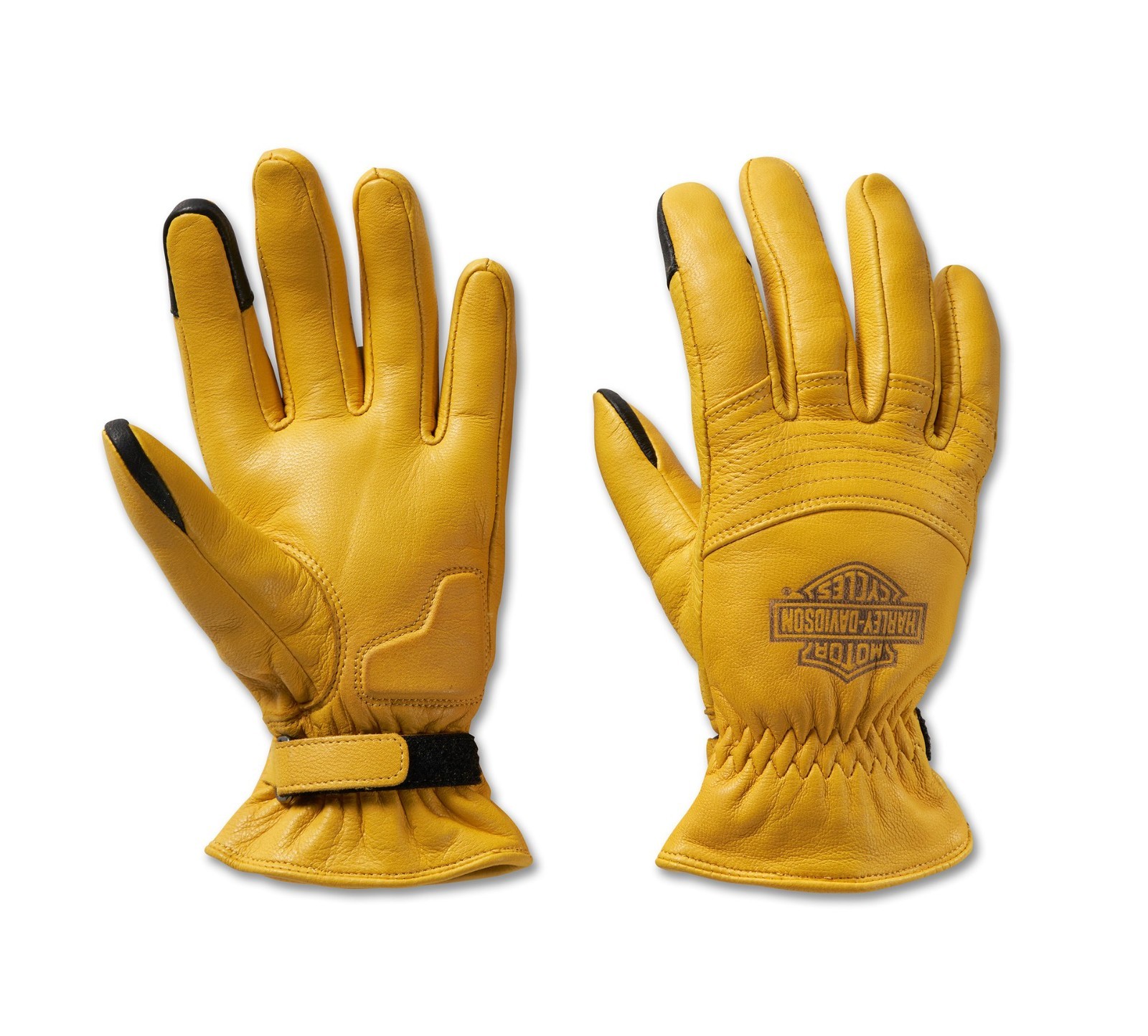 Harley Davidson Yellow Leather Gloves Women's Small