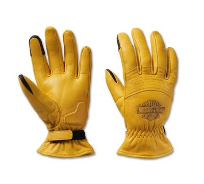 Harley Davidson Helm Yellow Leather Gloves Full Finger Women's Size Small NEW 