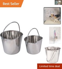 Elegant 1 Quart Stainless Steel Pet Pail   Ideal for Kennels  Home Use