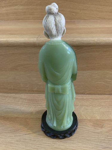 Vintage Wony Ltd Faux Jade Chinese Figurine w Buddha Resin Gino Ruggeri Italy - Picture 2 of 3