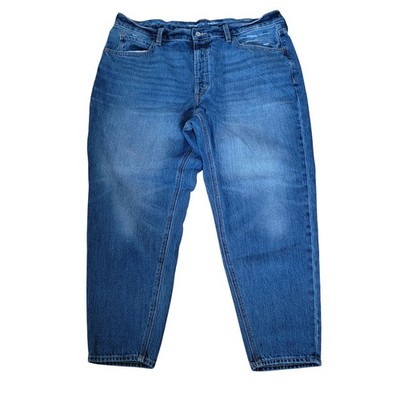 Old Navy High Rise Slouchy Taper Jeans Medium Wash Blue Size 16 100% Cotton