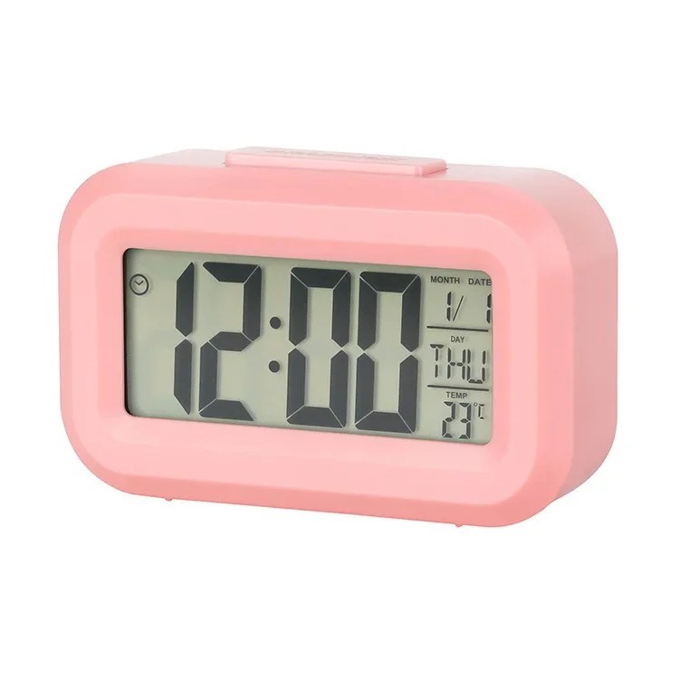 Digital LCD Alarm Clock Snooze Backlight Thermometer Calendar Mini