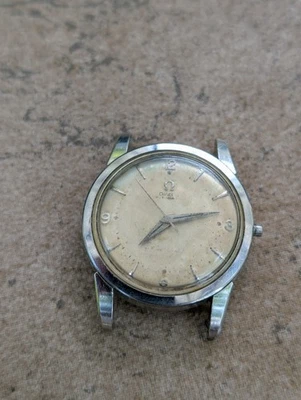 Vintage Omega 500 34mm Automatic Silver Swiss Men's Watch As Is For Parts Repair