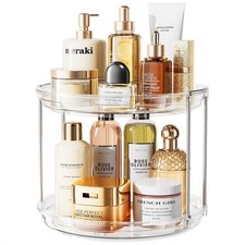 Rotating Makeup Organizer for Vanity, 10.6in 2 Tier Lazy Susan Turntable Stac...