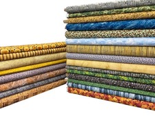 Landscape Cotton Fabric Sea Sand Stone Tree Foliage Sky Brick Patchwork Quilting