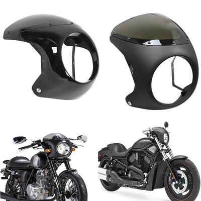 Universal 7'' Round Headlight Fairing Windshield Fits for Harley Honda Cafe Racer
