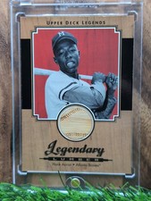2001 Upper Deck Legends Legendary Lumber Hank Aaron HOF GU Bat Relic
