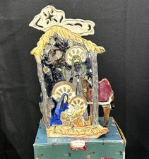Blue Sky Clayworks Heather Goldminc Miracle of the Season Nativity Candle Holder