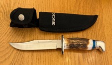 BEAUTIFUL CUSTOM BUCK 119 STAG KNIFE NEVER USED SMRT3*