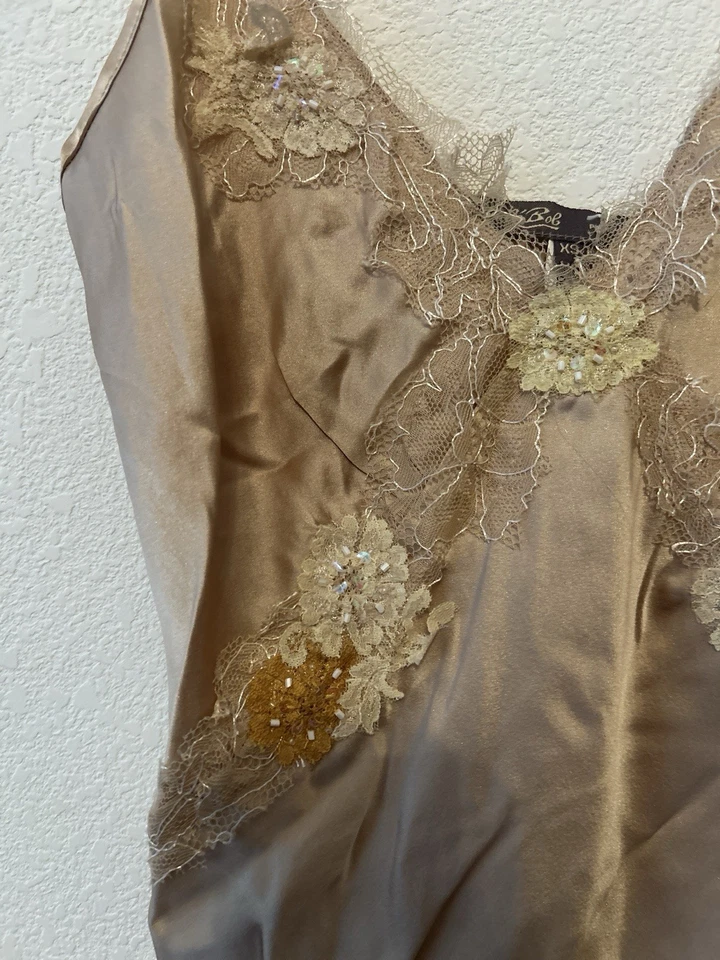 Top De Colección Y2K Fairy Hale Bob Seda Floral Cuentas Talla XS Foto 4 de 4