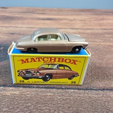 Matchbox Jaguar MK 10 No 28 Brown Excellent Lesney Box Opening Hood England