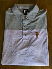 NWT MEN'S FOOTJOY POLO, SIZE: L, COLOR: GRAY STRIPED NN 