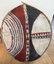Antique African Maasai Shield Elongo Animal Hide 85cm x 58cm