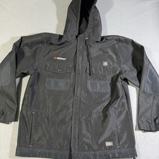Dickies Storm Jacket Mens XL Black Hooded Full Zip Windbreaker Embroidered