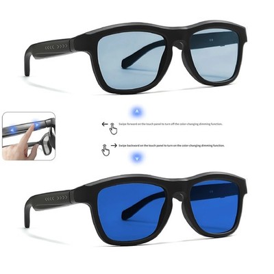 GV-90 Smart Photochromic Dimming Sunglasses Bluetooth Call Music AI Translation
