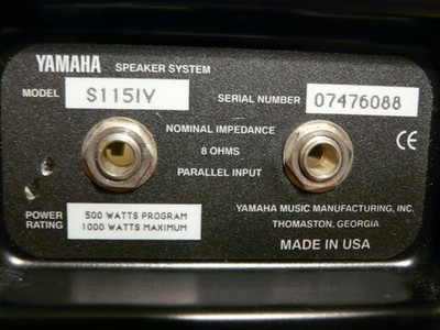 2 Way Speaker Crossover Yamaha S115IV NBY0641 Pair (2) 8ohm 500W
