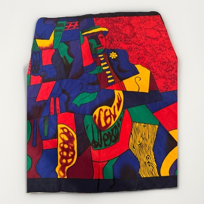 80-90s picaso vintage scarf ピカソ ヴィンテージ PABLO PICASSO 100% Silk Scarf 34” Square Art Piece Vintage