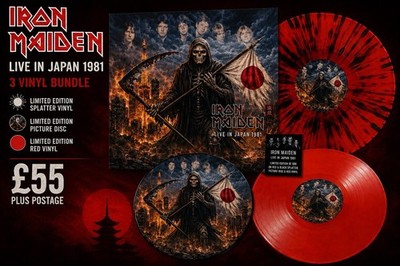 Iron Maiden Splatter, Red vinyl LP & Picture disc Live In Japan 1981 Bundle