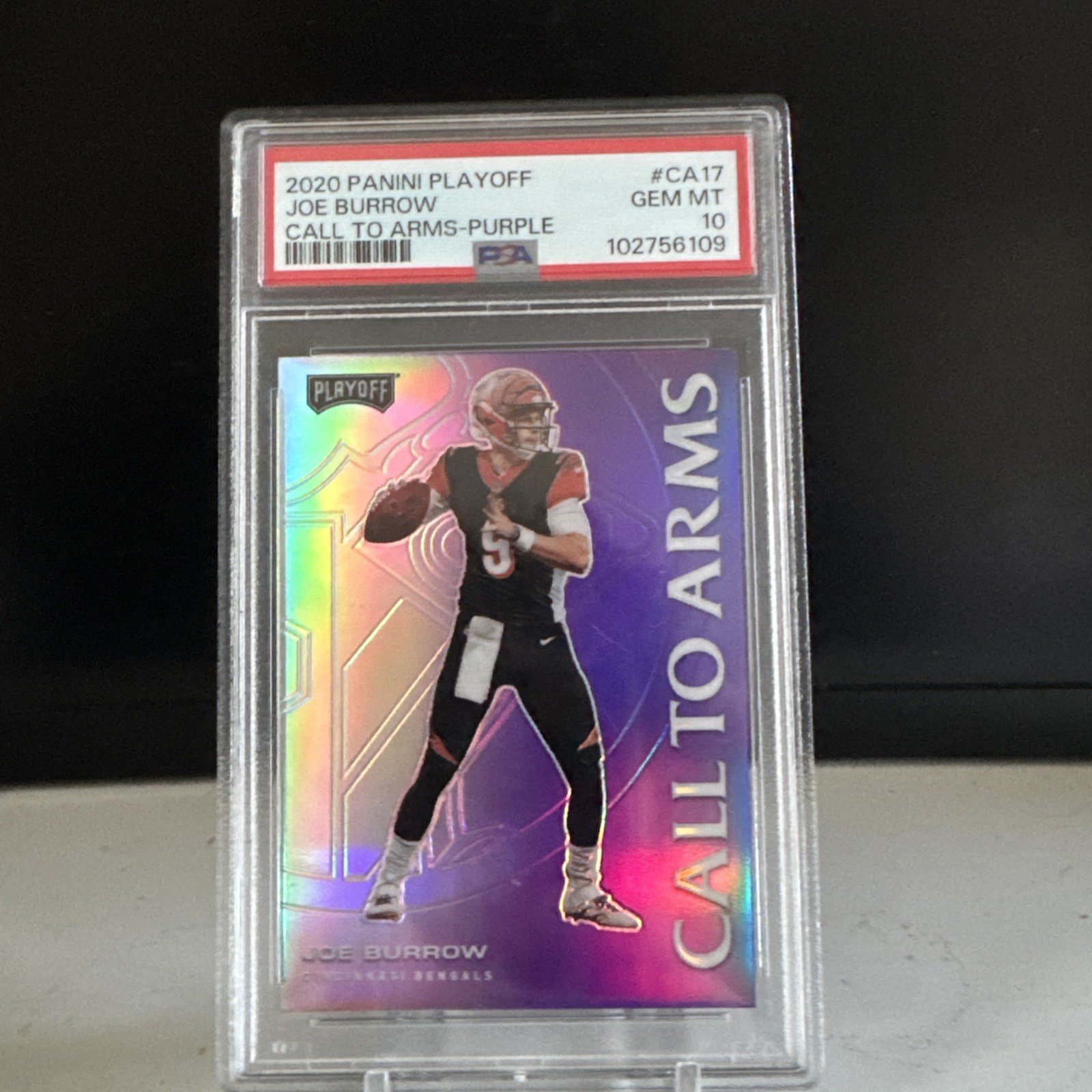 Joe Burrow Panini Playoff Call to Arms #CA17 Purple