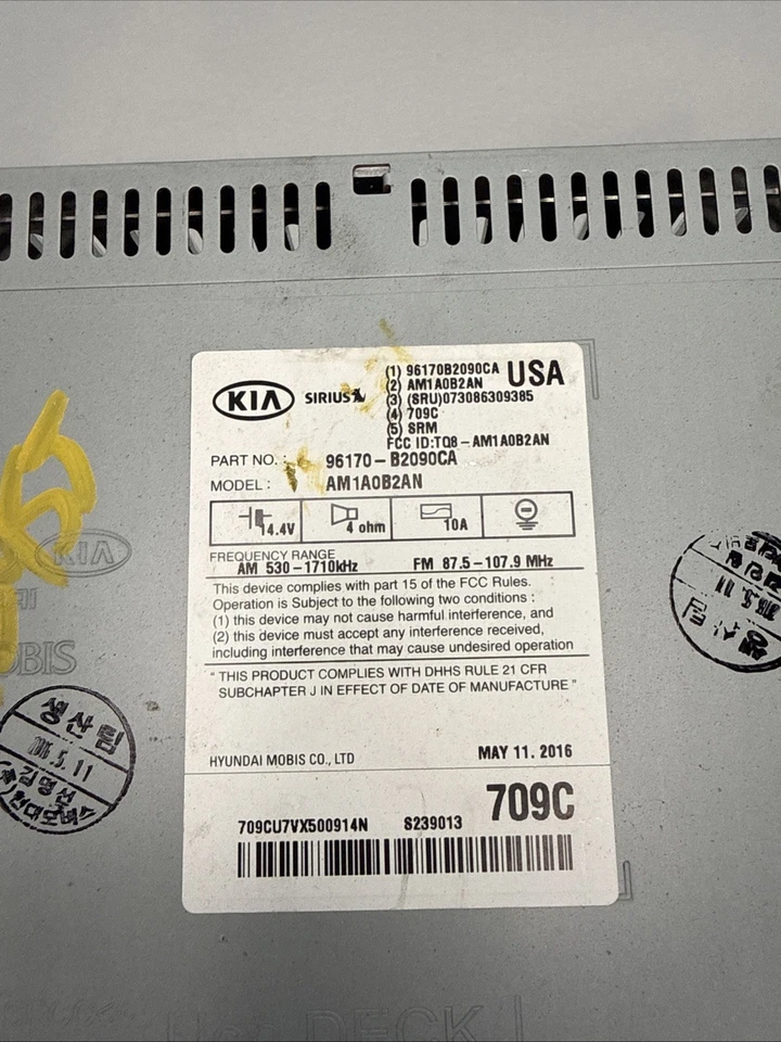 Receptor de radio reproductor de CD Kia Soul Am Fm 2014-2016 L5R0S Foto 3 de 4